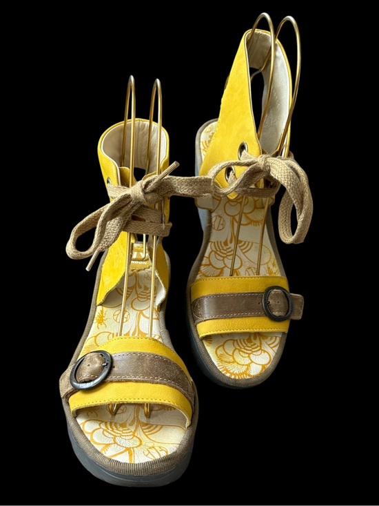 Fly London Shoes - 🪰FLY LONDON Yaje Yellow Platform Wedge Sandle Sz 41/10